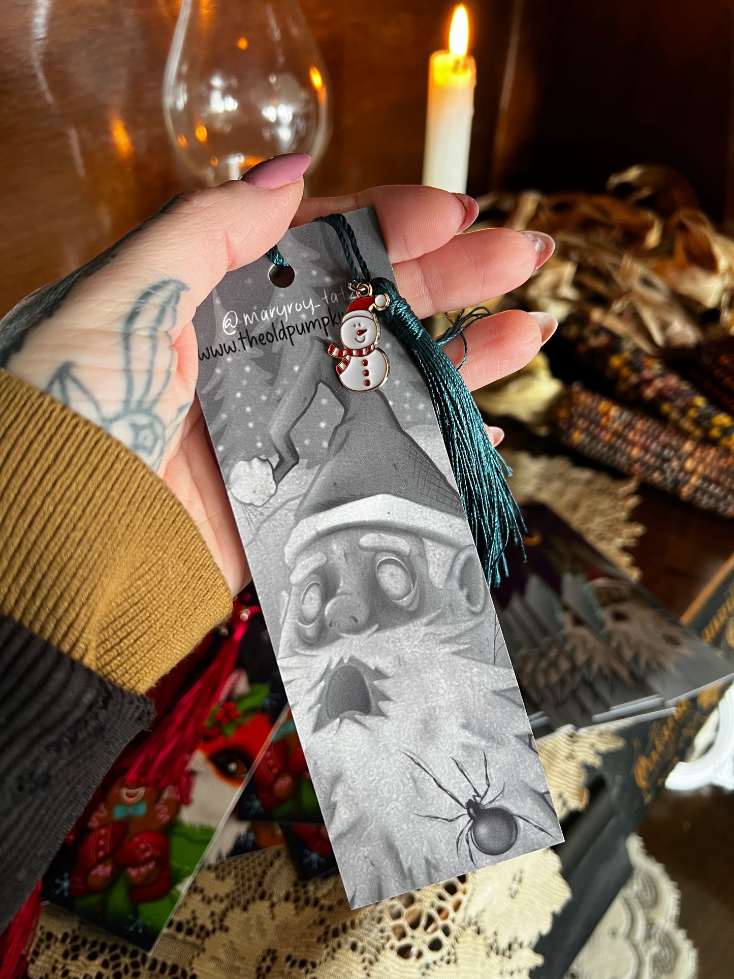 Xmas Creepy Santa Bookmarks