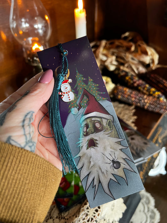 Xmas Creepy Santa Bookmarks